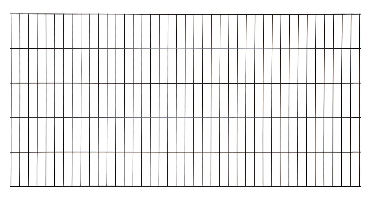 Doppelstabmattenzaun BLACKY 5/4/5 | Schwarz | Breite 201 cm | ohne Überstand