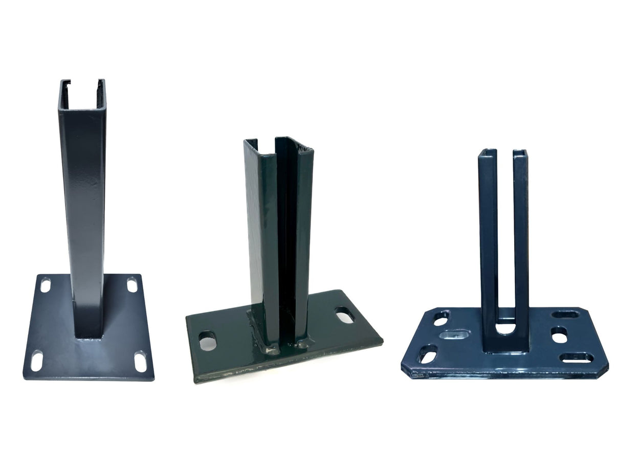 Fußplatte für Zaunpfosten 60x40 mm | Zum Aufdübeln | Flache Bodenplatte