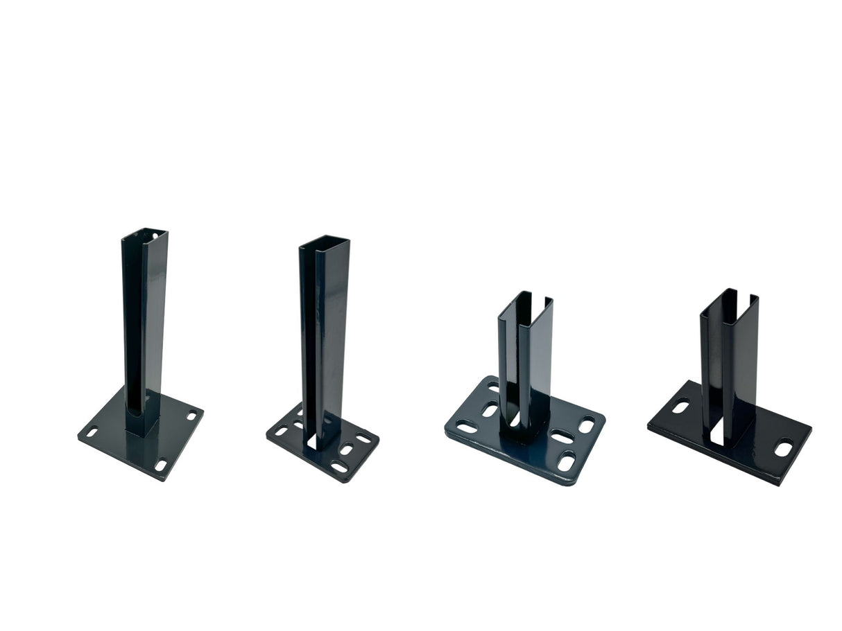 Fußplatte für Zaunpfosten 60x40 mm | Zum Aufdübeln | Flache Bodenplatte