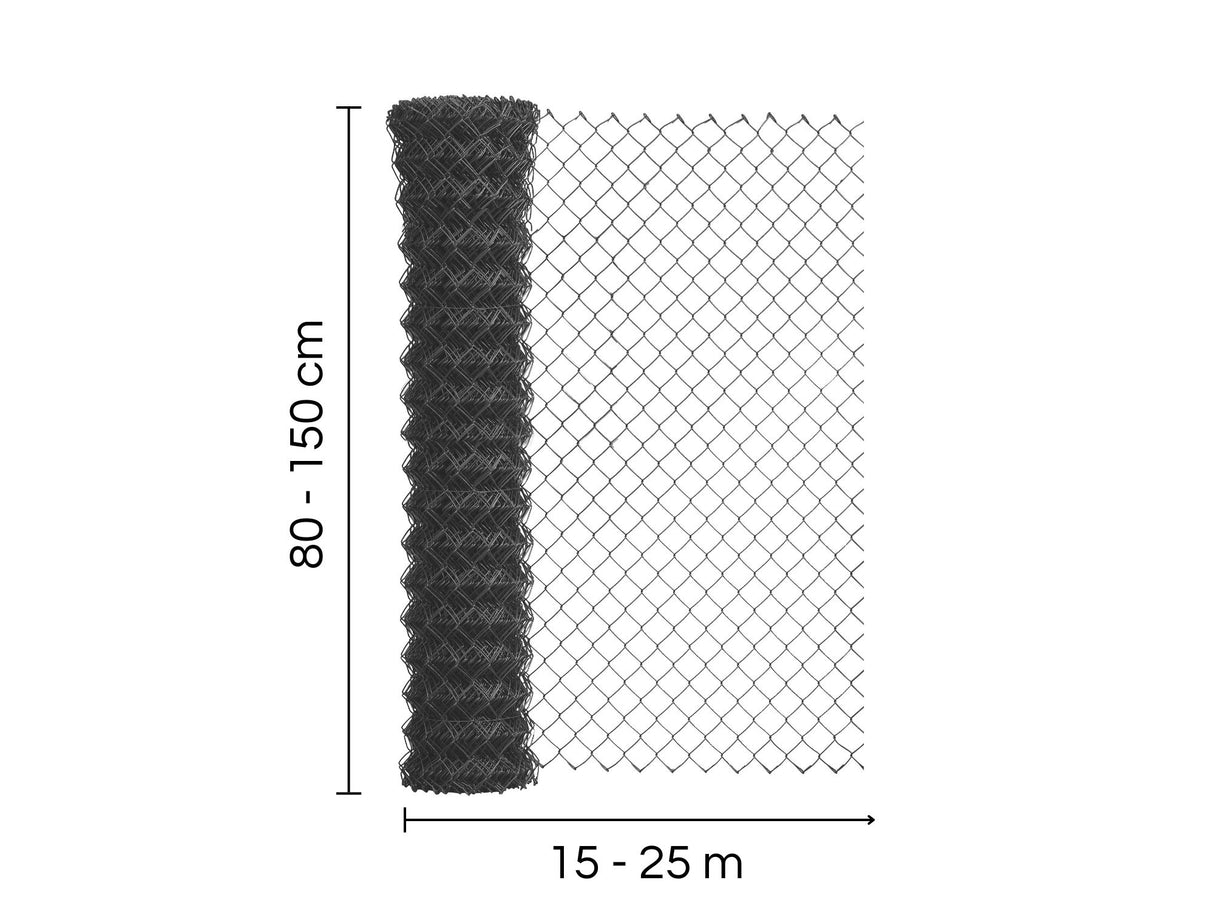 Maschendrahtzaun Anthrazit | Rolle | Maschenweite 60x60 mm | Drahtstärke 2,6 mm