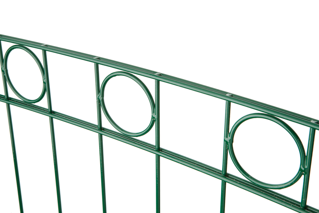 Schmuckzaun WIEN 6/6/6 | Oberbogen, Kreis Ornamenten & Zierkugeln | Breite 251 cm