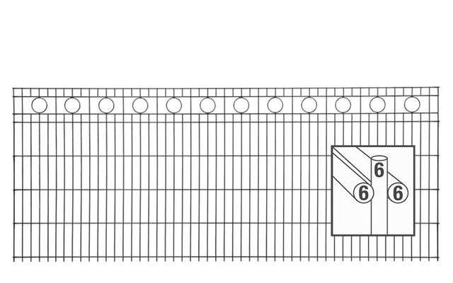 Schmuckzaun ROM Komplettset 6/6/6 | Kreis-Ornamenten | inkl. Zaunpfosten