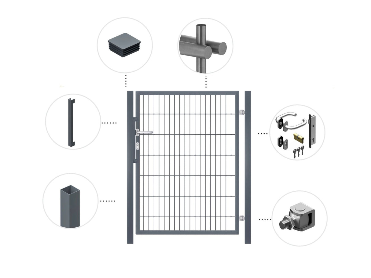 Gartentor Premium 8/6/8 | 1-flügelig | Breite 108-158 cm