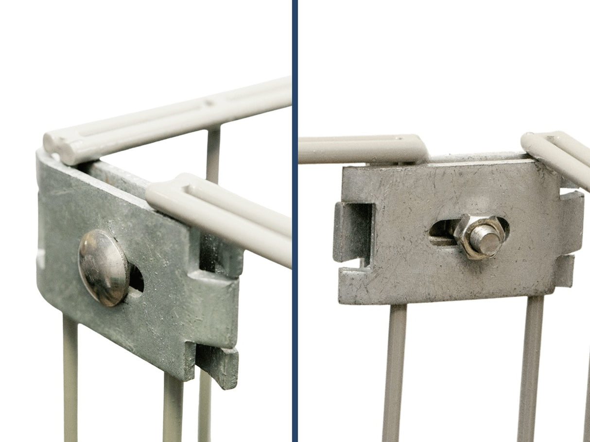 Verbinder für Doppelstabmatten | Flach | Metall | inkl. Befestigungsmaterial