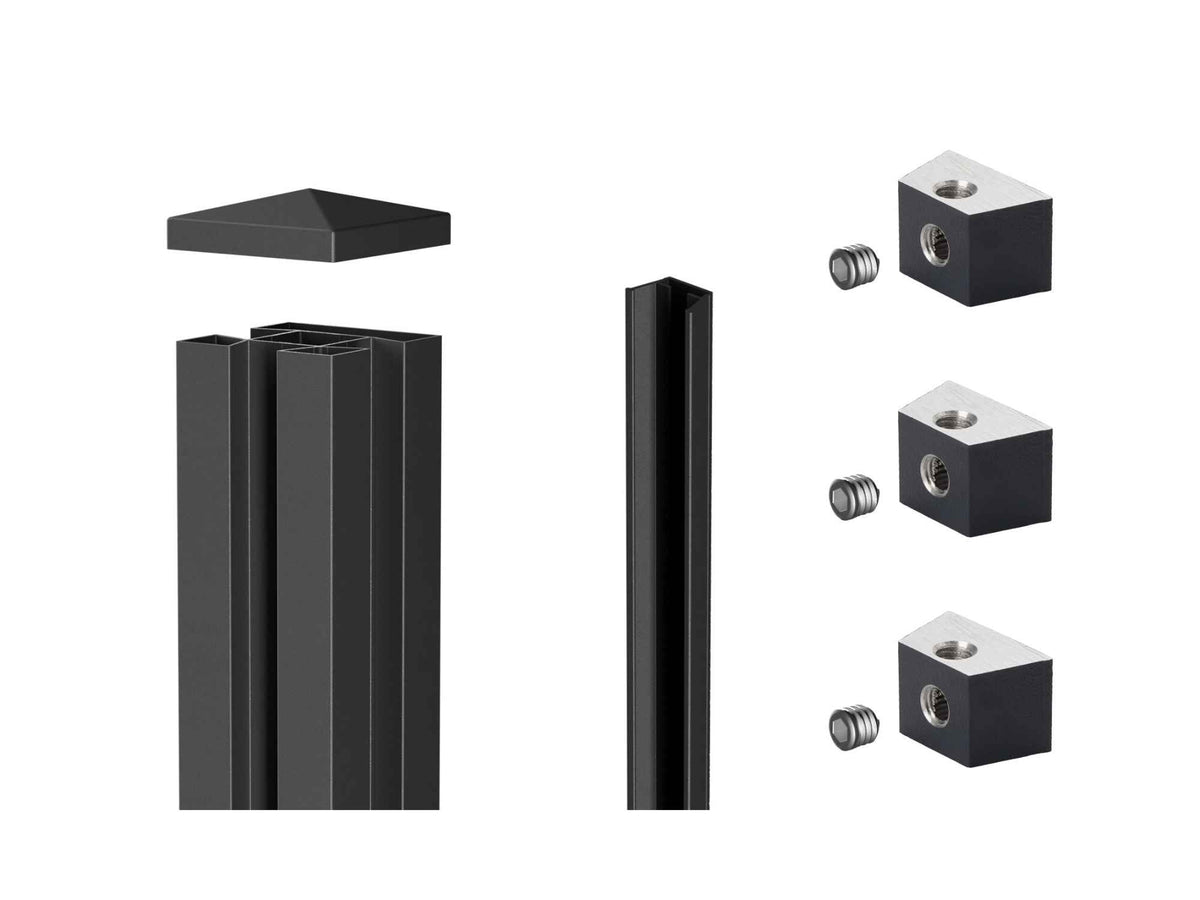 VIDUAL Pfosten für WPC-Sichtschutz | 72 × 72 mm | Aluminium | Anthrazit