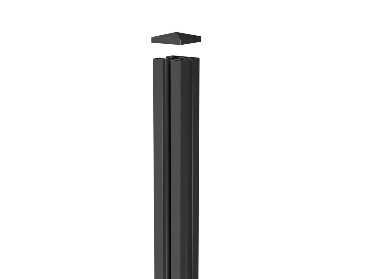 VIDUAL Pfosten für WPC-Sichtschutz | 72 × 72 mm | Aluminium | Anthrazit