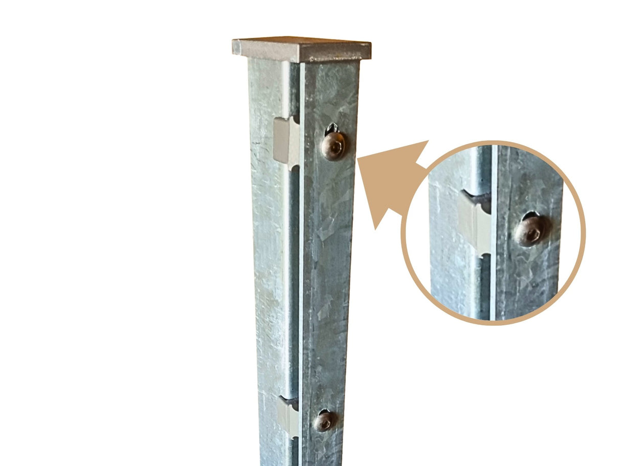 Zaunpfosten für Doppelstabmatten | mit Abdeckleiste | 60x40 mm | Metall