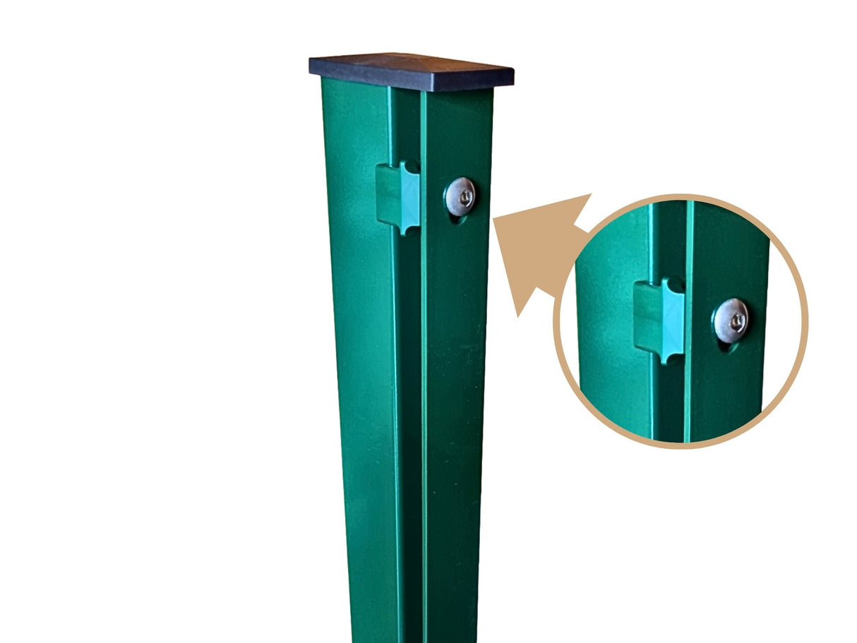 Zaunpfosten für Doppelstabmatten | mit Abdeckleiste | 60x40 mm | Metall