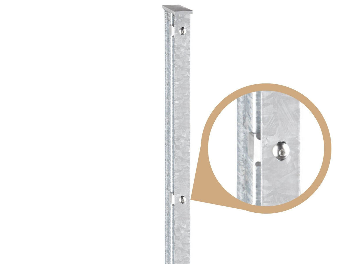 Zaunpfosten für Schmuckzäune | mit Abdeckleiste | 60x40 mm | Metall