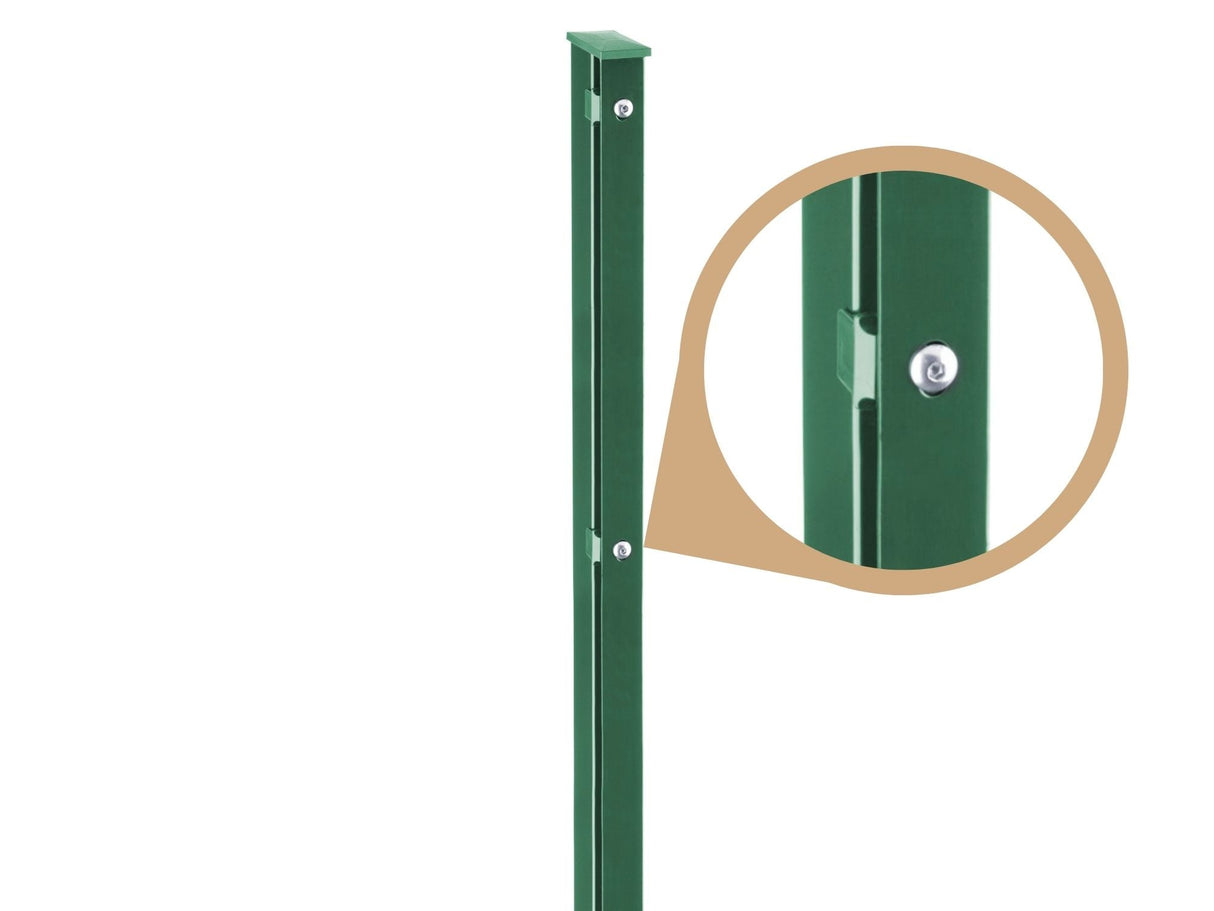 Zaunpfosten für Schmuckzäune | mit Abdeckleiste | 60x40 mm | Metall