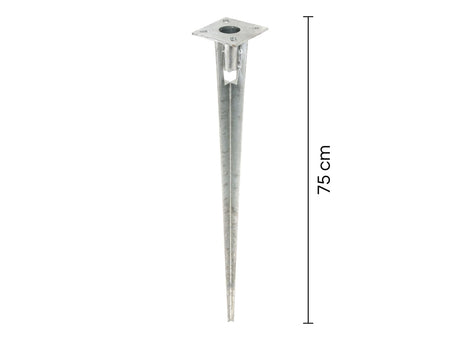 Technische Maße der Bodeneinschlaghülse 38 mm für die Verankerung von Zaunpfosten im Erdreich