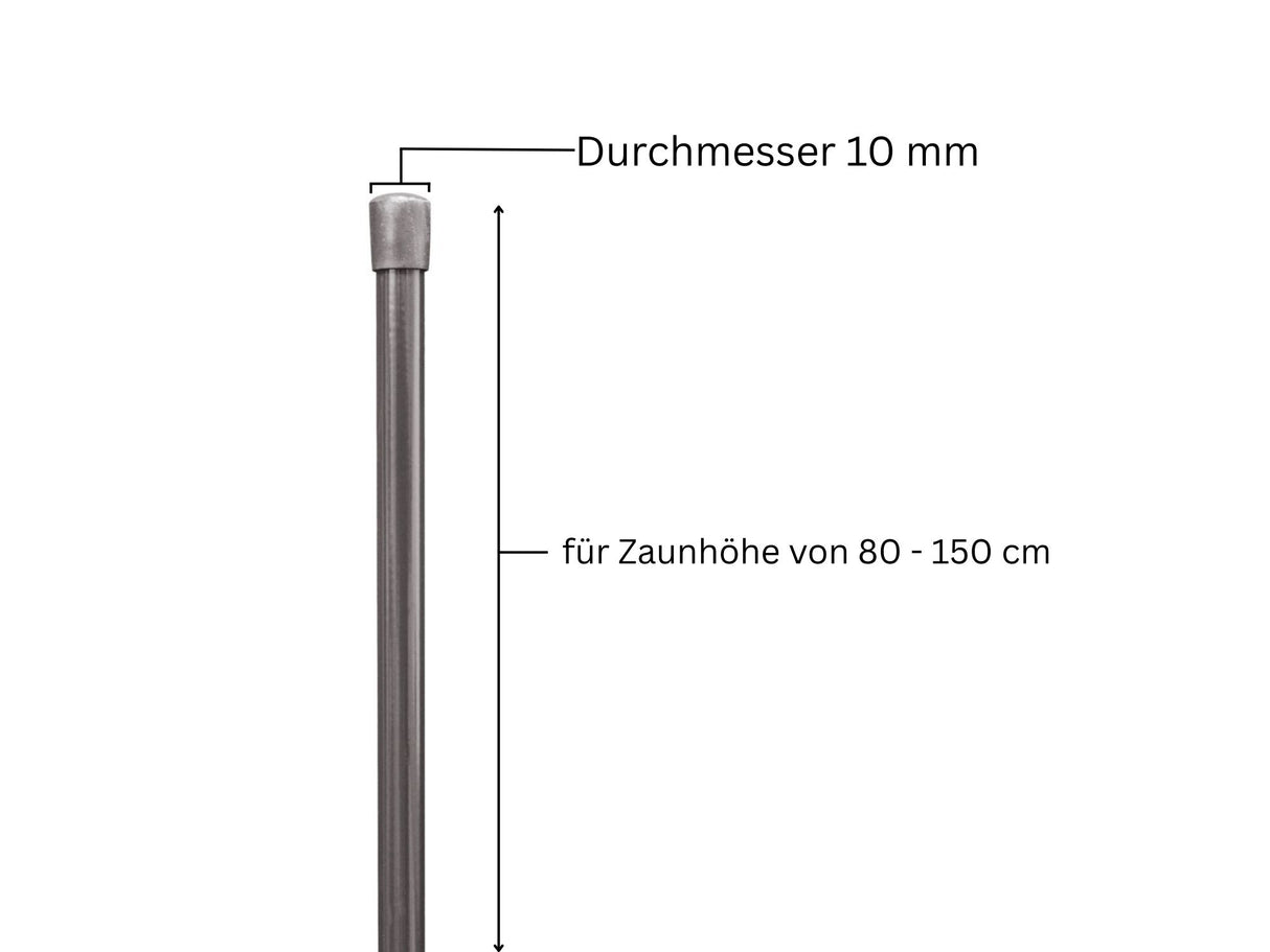 Geflechtspannstab ø 10mm | Für Maschendrahtzaun | Moosgrün & Anthrazit