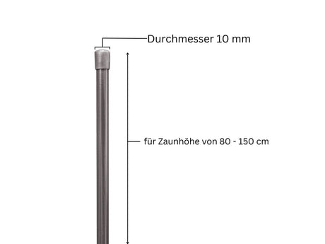 Geflechtspannstab ø 10mm | Für Maschendrahtzaun | Moosgrün & Anthrazit