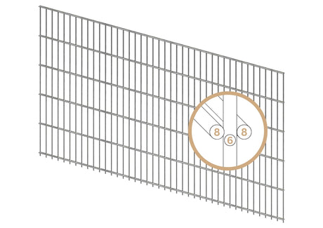 Doppelstabmattenzaun 8/6/8 | Breite 251 cm | Metall