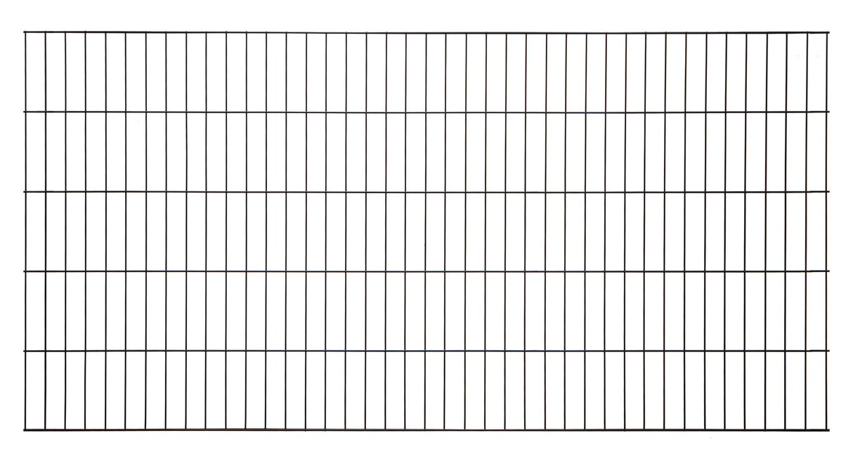 Doppelstabmattenzaun BLACKY 5/4/5 | Schwarz | Breite 201 cm | ohne Überstand