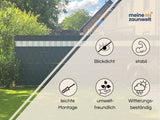 Premium Sichtschutz für Doppelstabmattenzaun | leicht strukturiert | Polypropylen | Stärke 1,1 mm