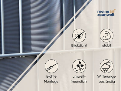 Premium Sichtschutz für Doppelstabmattenzaun | gerillt | Polypropylen