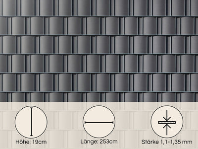 Premium Sichtschutz für Doppelstabmattenzaun | gerillt | Polypropylen