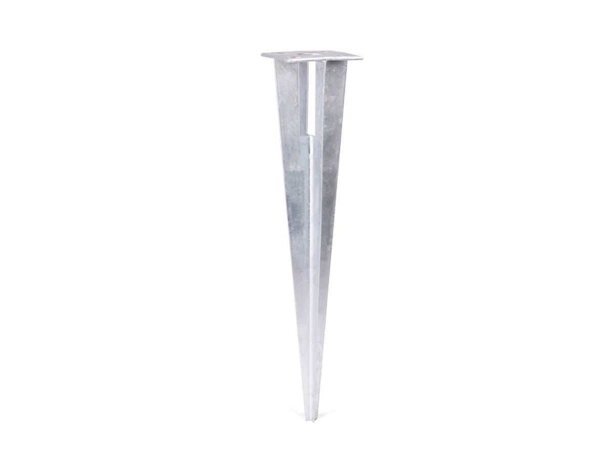 Einschlaghuelse fuer einen Pfosten von einem Machendrahtzaun. In der Laenge 50cm, Farbe Feuerverzinkt und fuer den Pfostendurchmesser 34mm