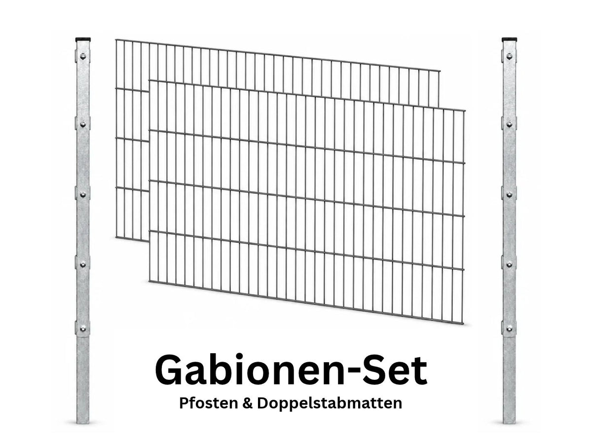 Gabionen-Set | Doppelstabmatten & Pfosten