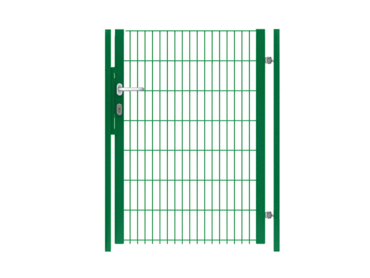 Gartentür Metall 8/6/8 Moosgrün RAL 6005 einflügelig inklusive Pfosten