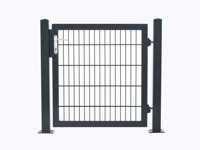 Gartenzaun aus Metall in Anthrazit, ideal für moderne Gartenabgrenzungen