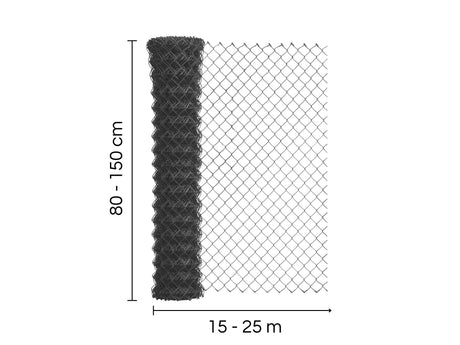 Maschendrahtzaun Anthrazit | Rolle | Maschenweite 60x60 mm | Drahtstärke 2,6 mm