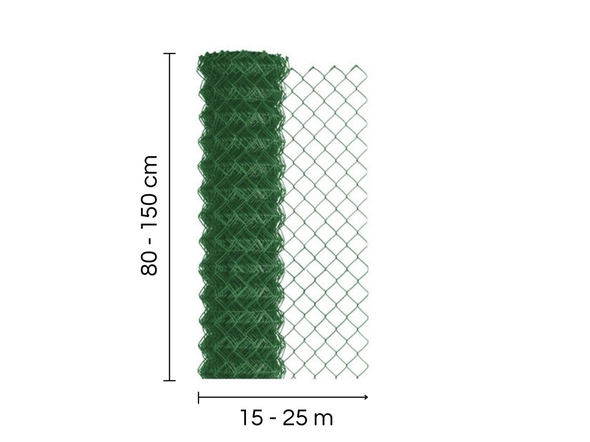 Maschendrahtzaun Grün | Rolle | Maschenweite 60x60 mm | Drahtstärke 2,6 mm