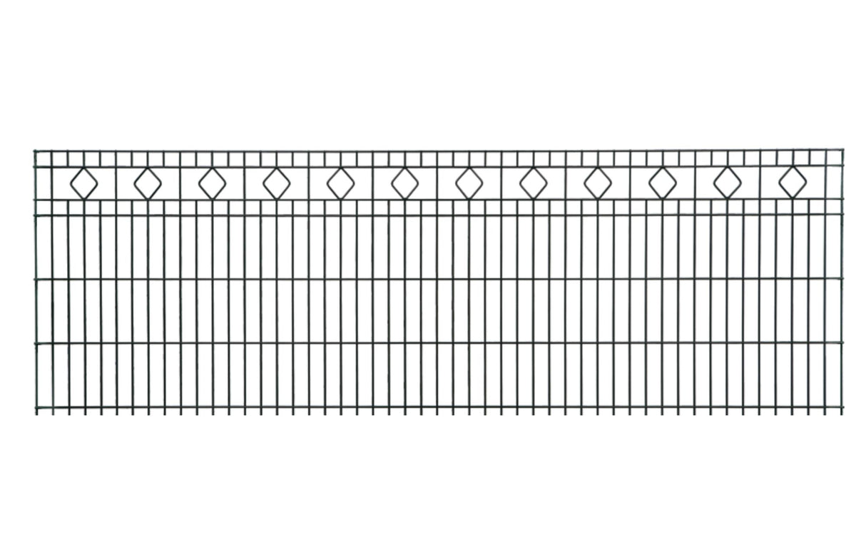 Schmuckzaun BARCELONA 6/6/6 | Rauten-Ornamenten | Breite 251 cm