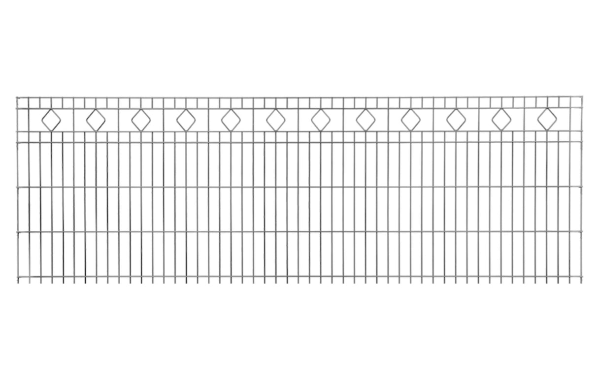 Schmuckzaun BARCELONA 6/6/6 | Rauten-Ornamenten | Breite 251 cm