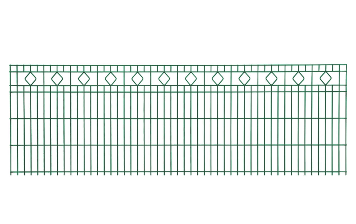 Schmuckzaun BARCELONA 6/6/6 | Rauten-Ornamenten | Breite 251 cm