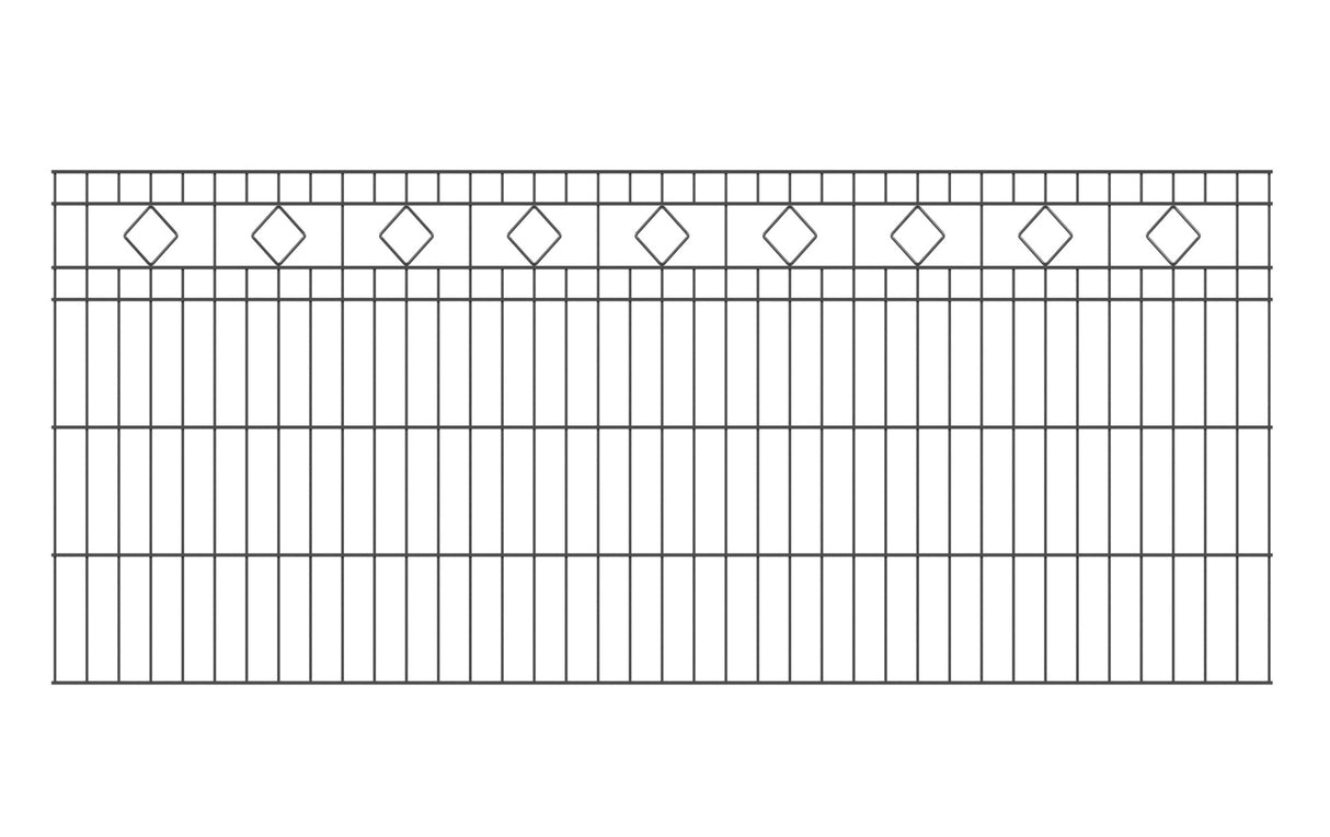 Schmuckzaun MALAGA 6/5/6 | Rauten-Ornamenten | Anthrazit | Breite 191 cm