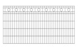 Schmuckzaun MALAGA 6/5/6 | Rauten-Ornamenten | Anthrazit | Breite 191 cm