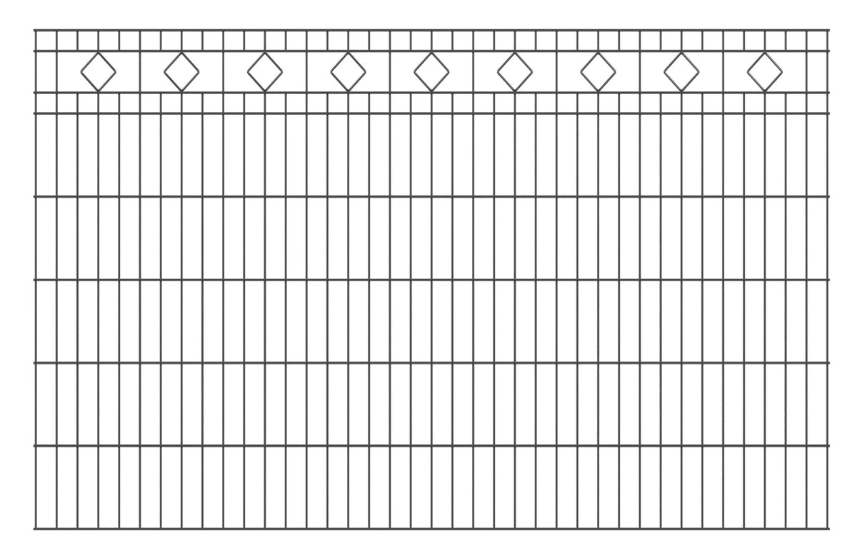 Schmuckzaun MALAGA 6/5/6 | Rauten-Ornamenten | Anthrazit | Breite 191 cm