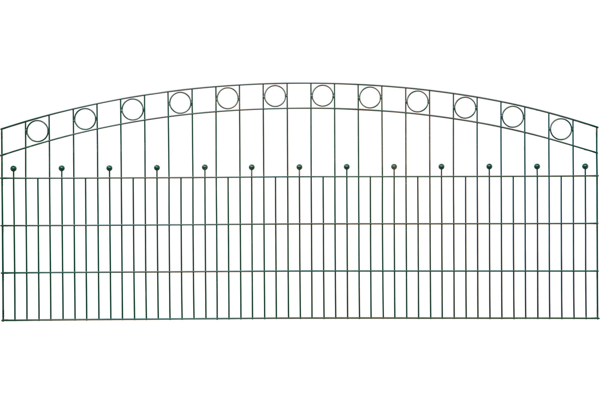 Schmuckzaun WIEN 6/6/6 | Oberbogen, Kreis Ornamenten & Zierkugeln | Breite 251 cm
