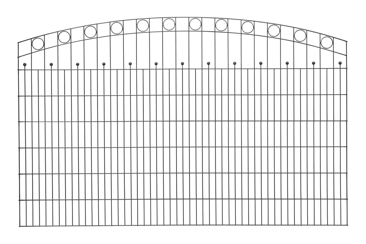 Schmuckzaun WIEN 6/6/6 | Oberbogen, Kreis Ornamenten & Zierkugeln | Breite 251 cm