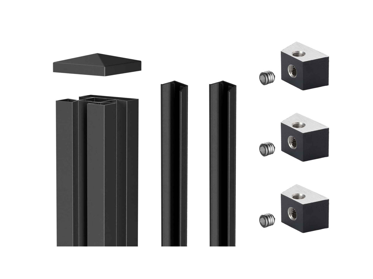 VIDUAL Pfosten für WPC-Sichtschutz | 72 × 72 mm | Aluminium | Anthrazit