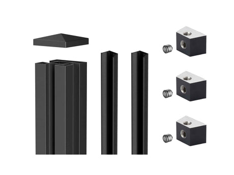 VIDUAL Pfosten für WPC-Sichtschutz | 72 × 72 mm | Aluminium | Anthrazit
